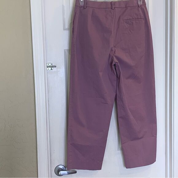Theory High Waist Straight Lilac Chino Cropped Pants Stretch Cotton Size 6 - Picture 4 of 10